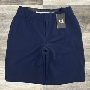 NWT Under Armour UA Links Navy Blue Womens 4 Stretch Woven 9" Inseam Golf Shorts